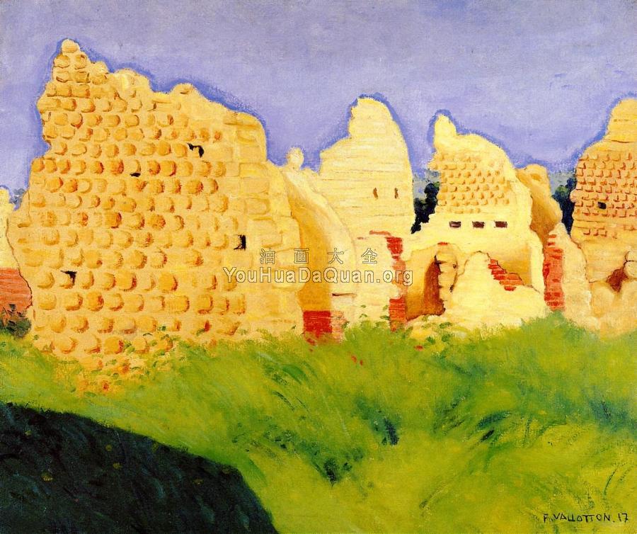 Ruins at Souain, Sunset - 菲利克斯·瓦洛东